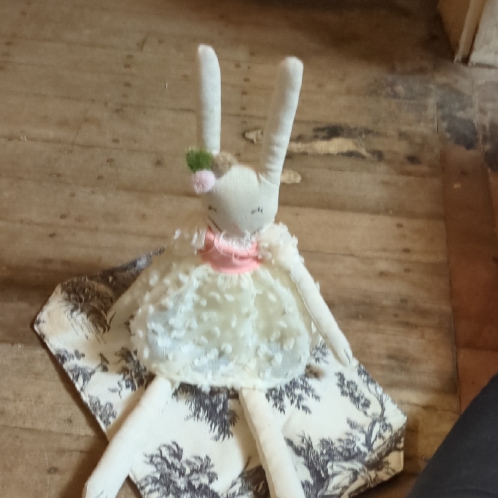 Charming Cream and Pink Bunny‎ Plush